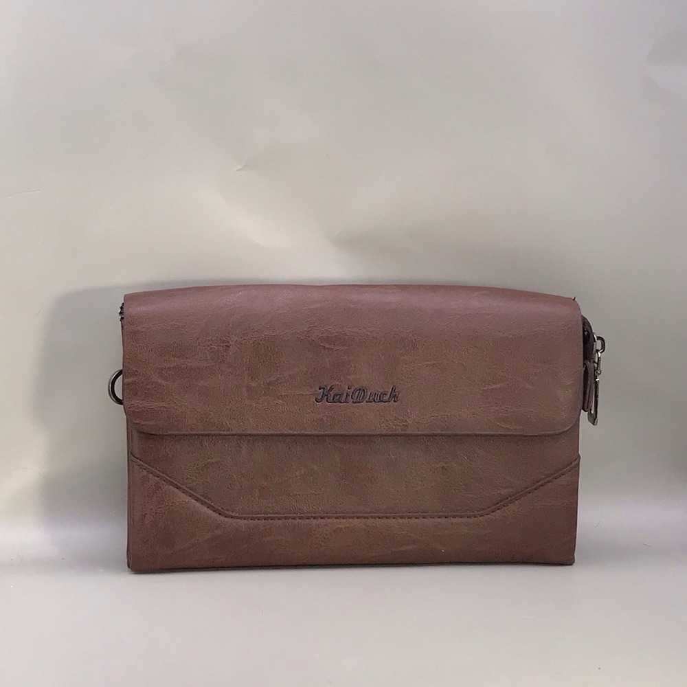 Kai Duch Brown Leather Wristlet Clutch MISSING STRAP‎
